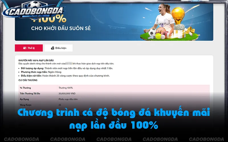 Gói thưởng nạp lần đầu tăng vốn cược nhưng kèm điều kiện vòng cược