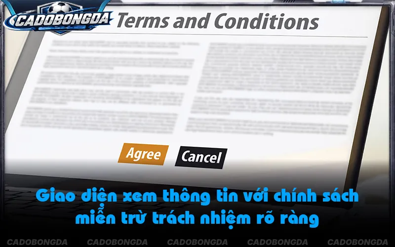 Miễn trừ trách nhiệm của trang cá độ bóng đá về dữ liệu bóng đá